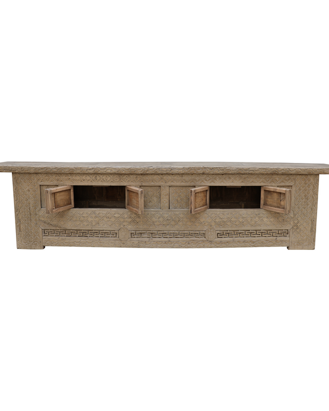Rene Houtman Dressoir Xinjian Hout Snijwerk | H72 x B305 x D45 cm
