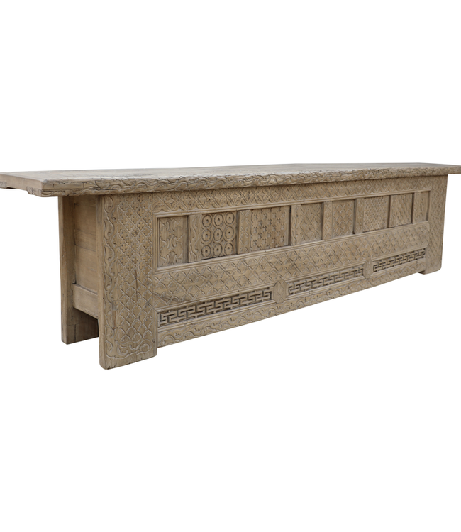 Rene Houtman Dressoir Xinjian Hout Snijwerk | H72 x B305 x D45 cm