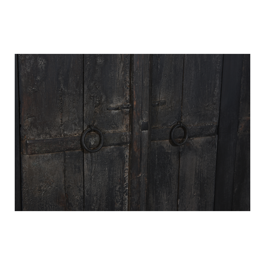 Rene Houtman Dressoir Oud Hout Zwart 4-Deurs | H120 x B135 x D37 cm
