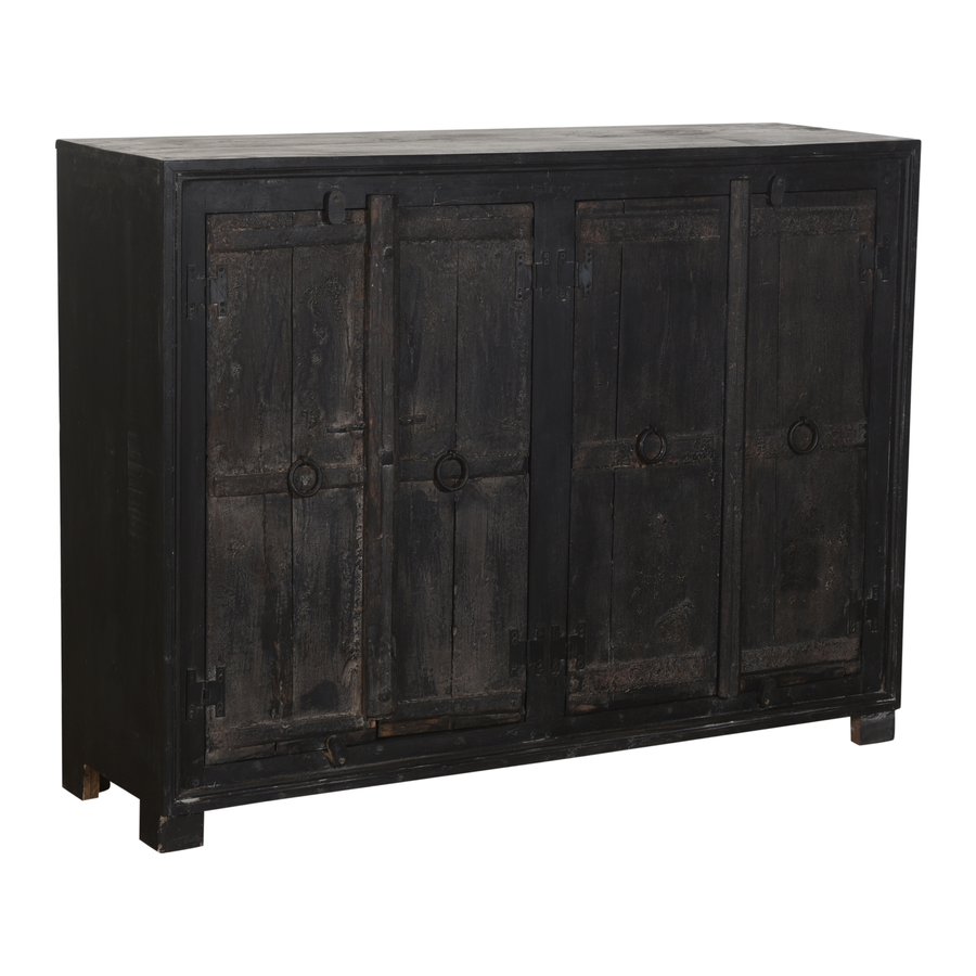 Rene Houtman Dressoir Oud Hout Zwart 4-Deurs | H120 x B135 x D37 cm