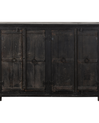 Rene Houtman Dressoir Oud Hout Zwart 4-Deurs | H120 x B135 x D37
