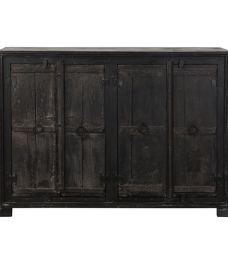 Rene Houtman Dressoir Oud Hout Zwart 4-Deurs | H120 x B135 x D37