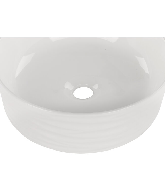 Differnz Waskom Wave | Wit | Keramiek | Ø 37 x H12 cm