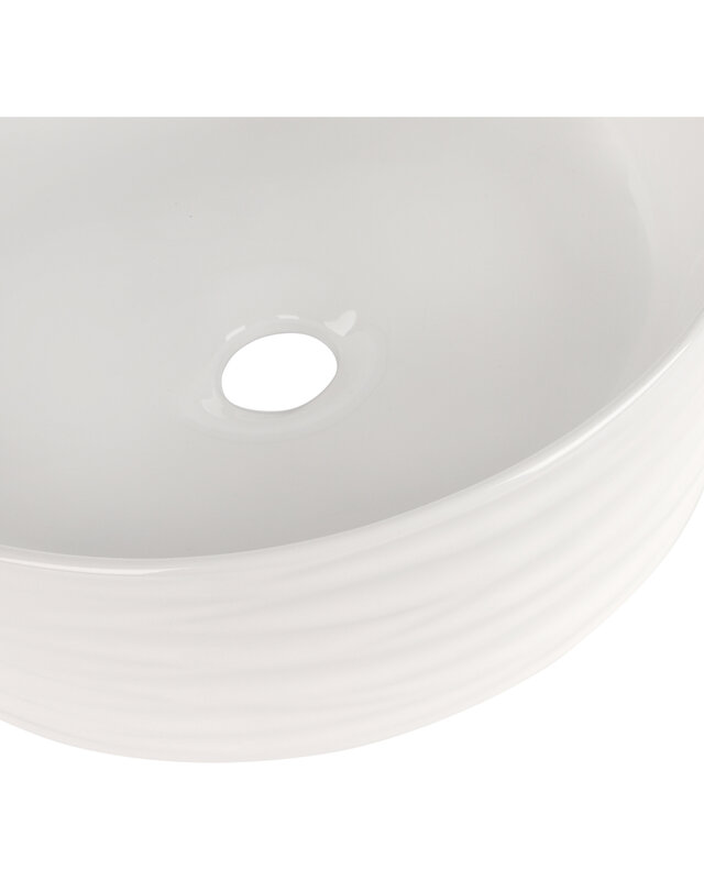 Differnz Waskom Wave | Wit | Keramiek | Ø 37 x H12 cm