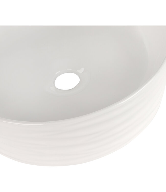 Differnz Waskom Wave | Wit | Keramiek | Ø 37 x H12 cm