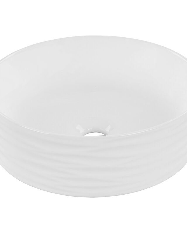 Differnz Waskom Wave | Wit | Keramiek | Ø 37 x H12 cm