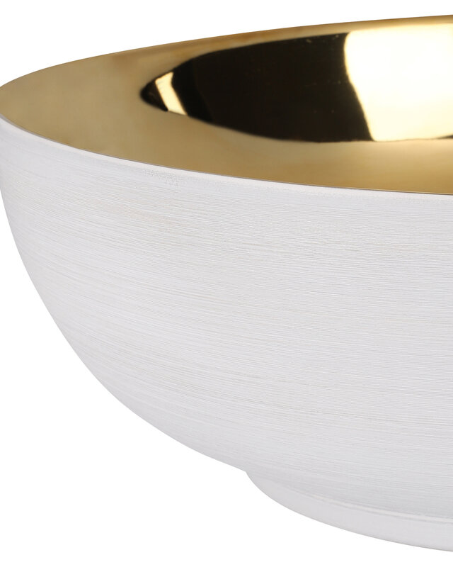 Differnz Waskom Shine | Goud Wit | Keramiek | Ø 40 x H13.5 cm