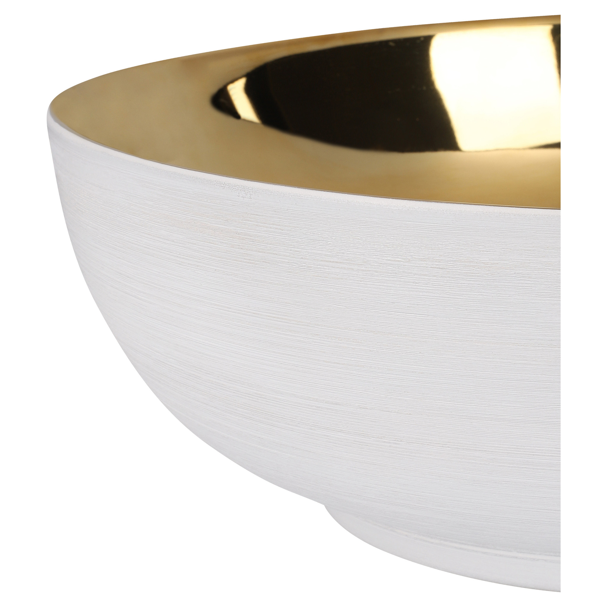 Differnz Waskom Shine | Goud Wit | Keramiek | Ø 40 x H13.5 cm