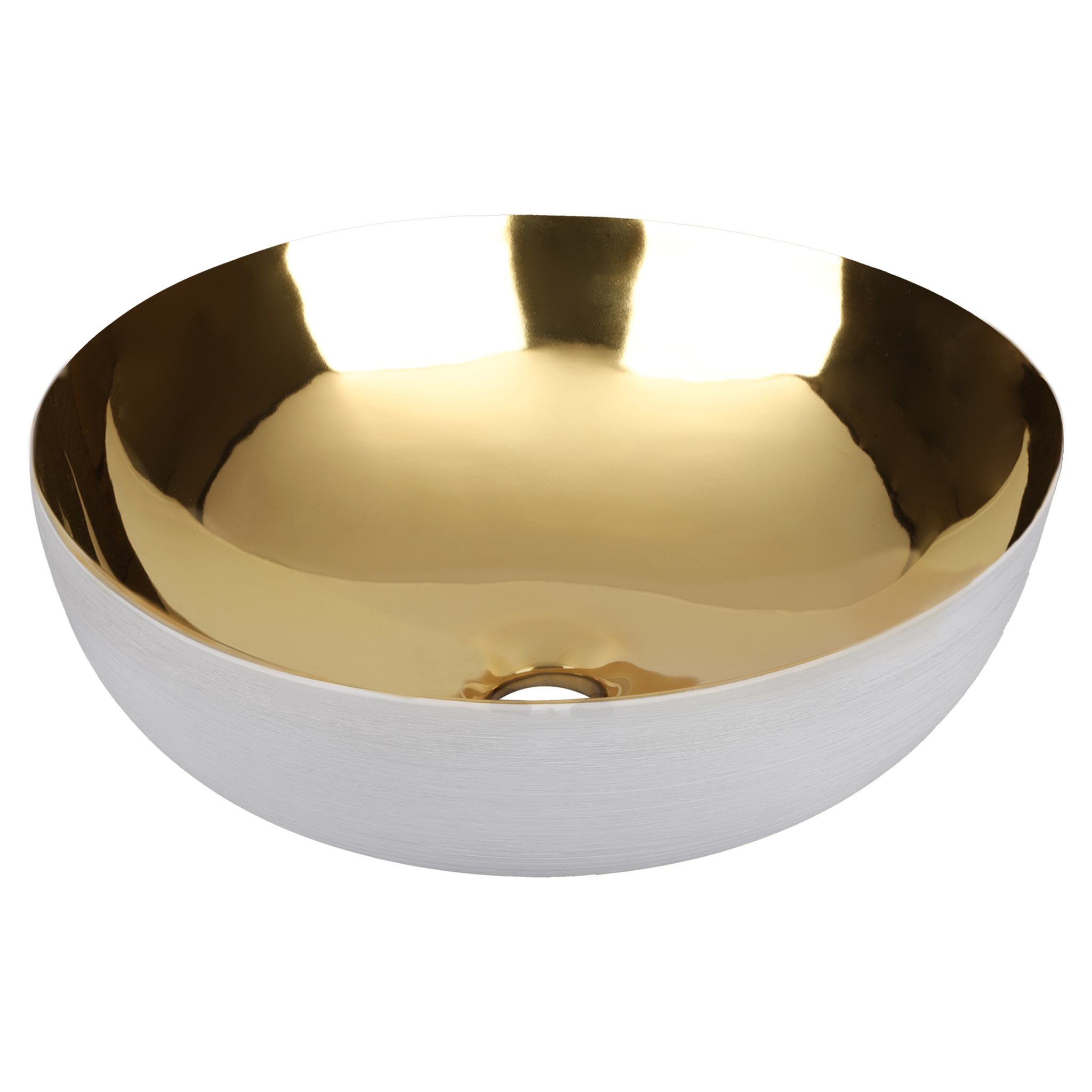 Differnz Waskom Shine | Goud Wit | Keramiek | Ø 40 x H13.5 cm