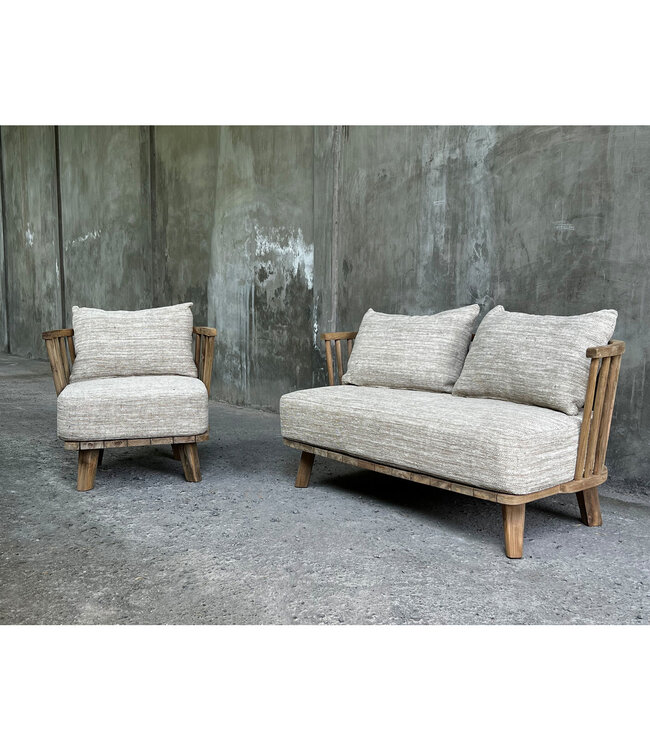 Bazar Bizar De Malawi Tweezitter Bank - Naturel Grijs Agata