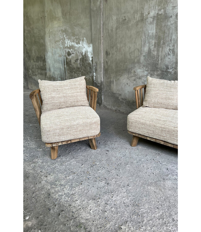 Bazar Bizar De Malawi Tweezitter Bank - Naturel Grijs Agata