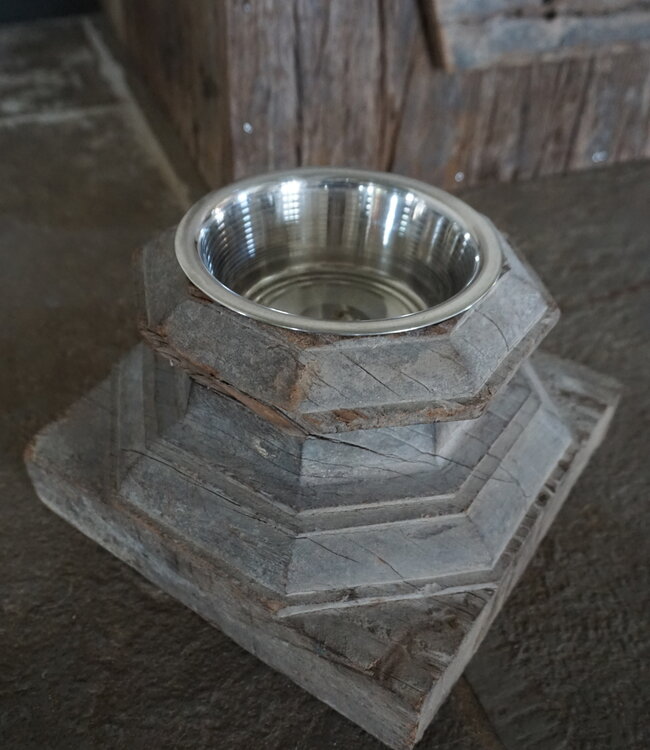 Rene Houtman Voerbak Oud Indische Poer - B25xD25xH17 cm