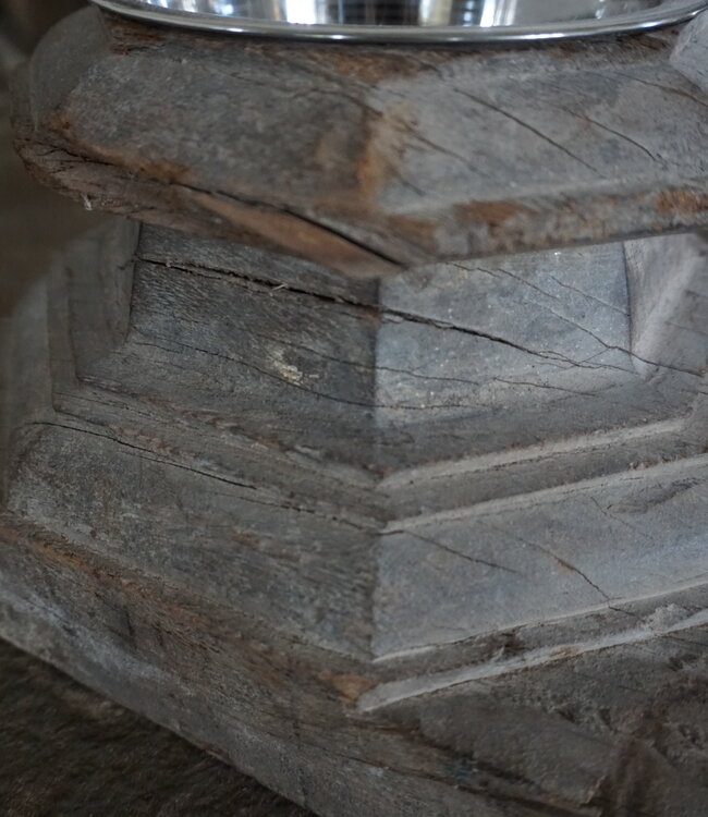 Rene Houtman Voerbak Oud Indische Poer - B25xD25xH17 cm