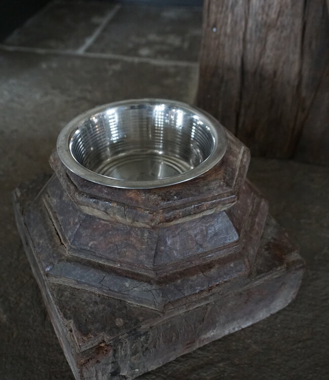 Rene Houtman Voerbak Oud Indische Poer - B23xD23xH17 cm