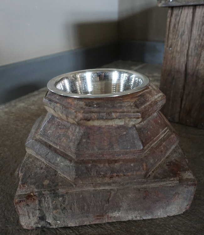 Rene Houtman Voerbak Oud Indische Poer - B23xD23xH17 cm