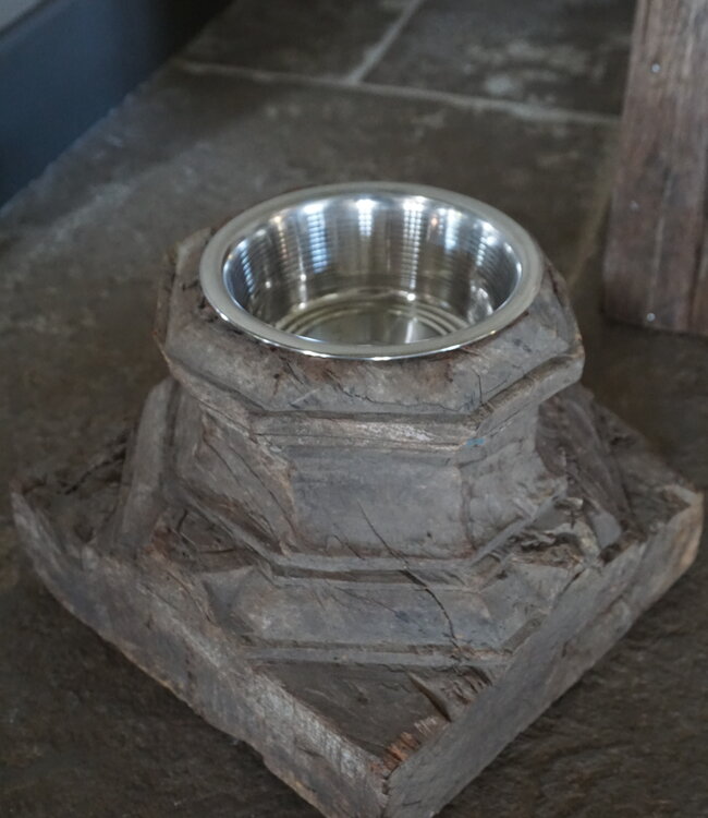 Rene Houtman Voerbak Oud Indische Poer - B26xD26xH19 cm