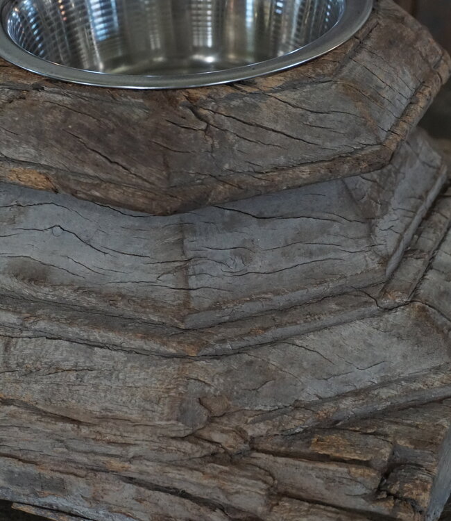 Rene Houtman Voerbak Oud Indische Poer - B27xD27xH16 cm