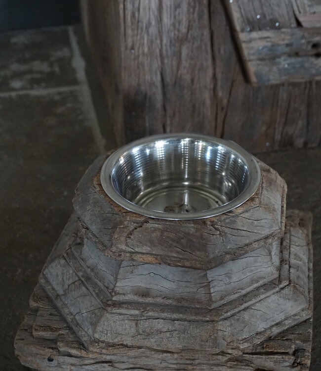 Rene Houtman Voerbak Oud Indische Poer - B27xD27xH16 cm