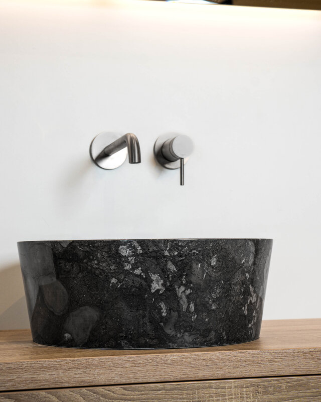 Loutro Bathroomware Waskom Marmer | Black | 2 Maten