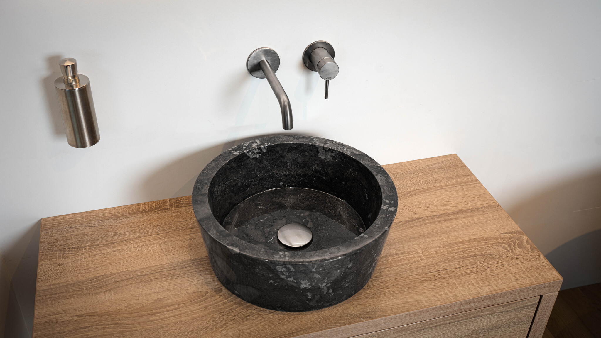 Loutro Bathroomware Waskom Marmer | Black | 2 Maten