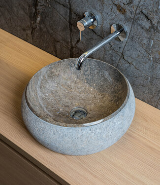 Loutro Bathroomware Waskom Natuursteen | Gefrijnd | 2 Maten