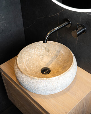 Loutro Bathroomware Waskom Natuursteen | Gefrijnd | 3 Maten