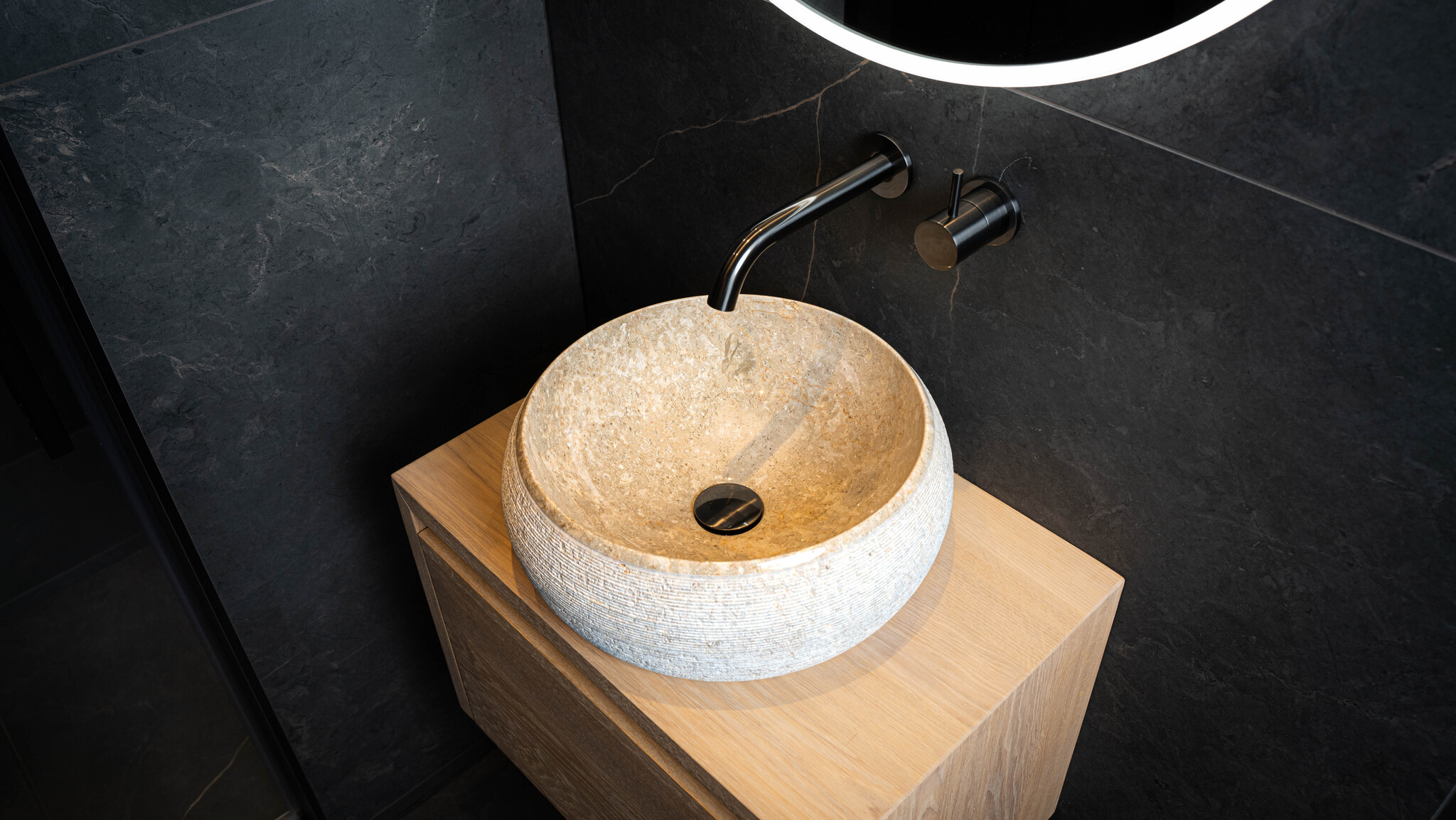 Loutro Bathroomware Waskom Natuursteen | Gefrijnd | 2 Maten