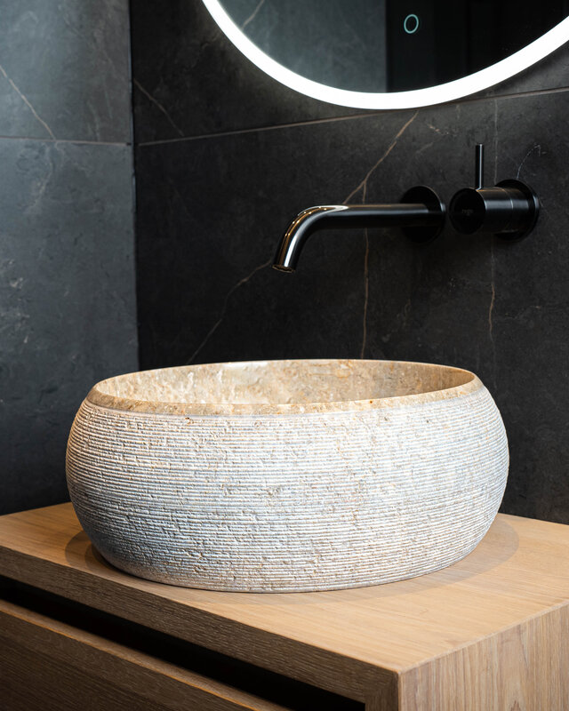 Loutro Bathroomware Waskom Natuursteen | Gefrijnd | 2 Maten