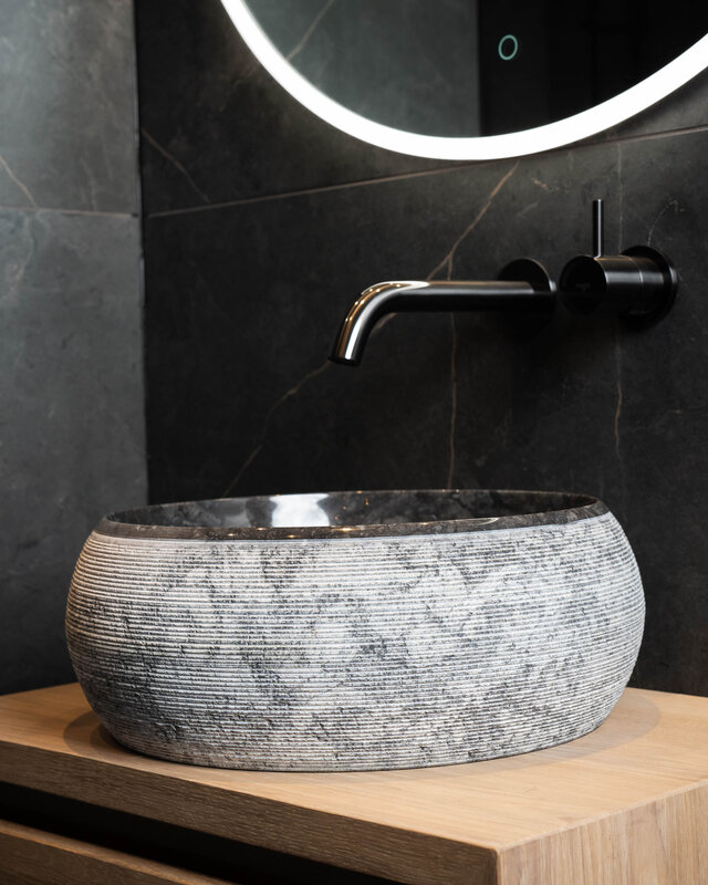 Loutro Bathroomware Waskom Natuursteen | Gefrijnd | 2 Maten