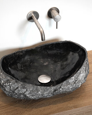 Loutro Bathroomware Waskom Natuursteen | Gekapt | Meerdere Maten