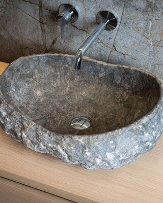 Loutro Bathroomware Waskom Natuursteen | Gekapt | Meerdere Maten