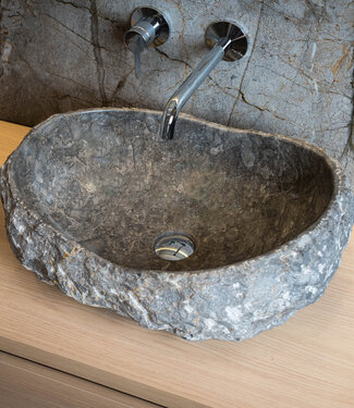 Loutro Bathroomware Waskom Natuursteen | Gekapt | Meerdere Maten