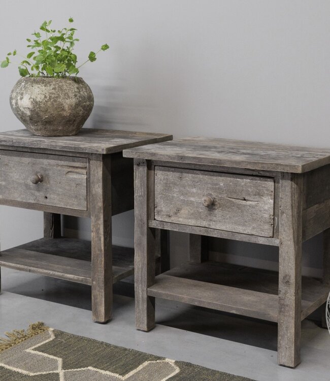 Be-Uniq Nachtkastje Barts | Teakhout | H50 x B50 x D35 cm