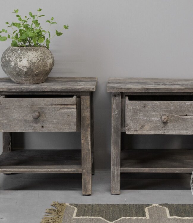 Be-Uniq Nachtkastje Barts | Teakhout | H50 x B50 x D35 cm