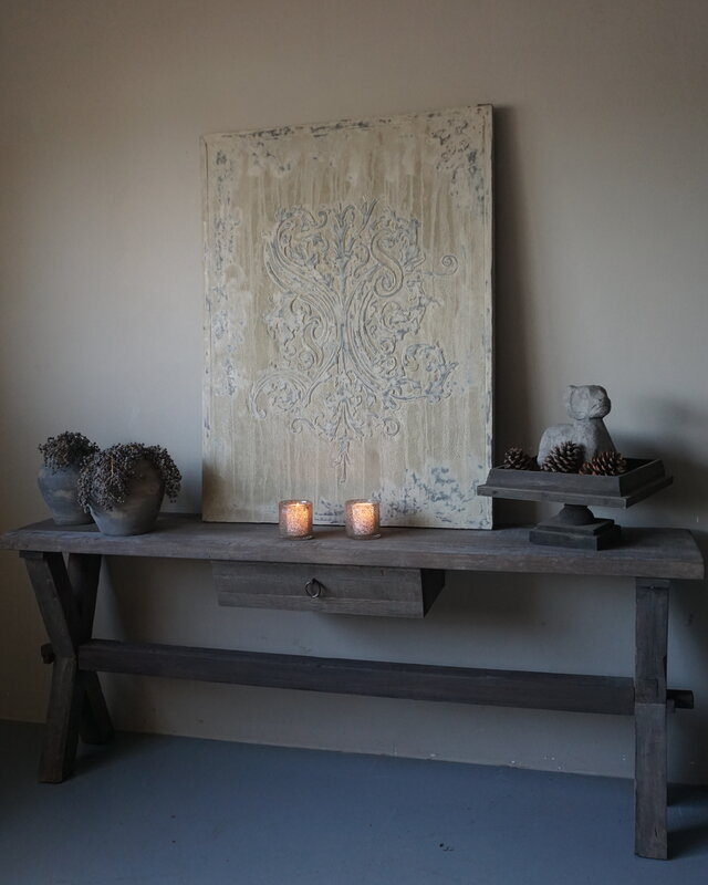 Rene Houtman Sidetable Cross | Oud Hout | Met Lade | B200 cm