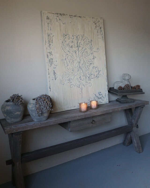 Rene Houtman Sidetable Cross | Oud Hout | Met Lade | B200 cm