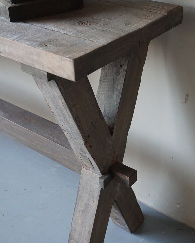 Rene Houtman Sidetable Cross | Oud Hout | Met Lade | B200 cm