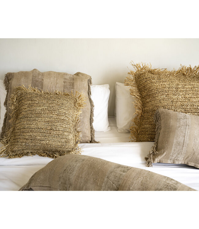 Bazar Bizar The Raffia Kussenhoes Vierkant - Naturel - 40x40 cm