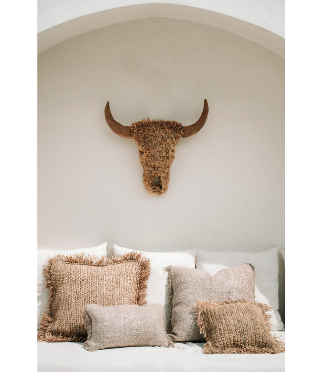 Bazar Bizar The Raffia Kussenhoes Vierkant - Naturel - 40x40 cm