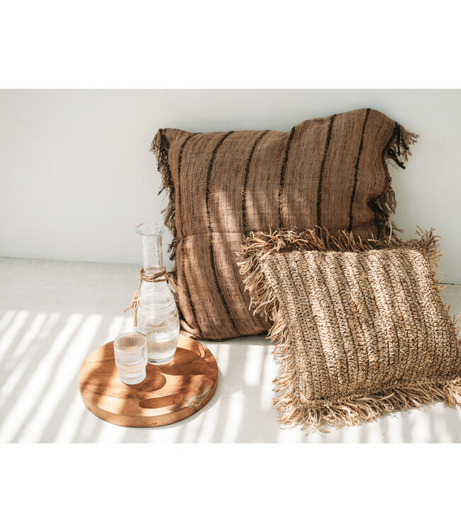 Bazar Bizar The Raffia Kussenhoes Vierkant - Naturel - 40x40 cm