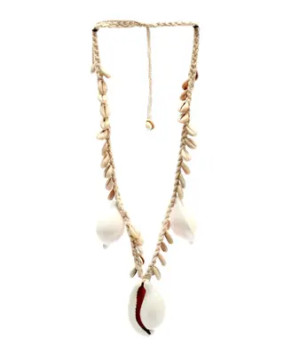 Bazar Bizar Decoratie- Halsketting | De Big White Cowrie Shell