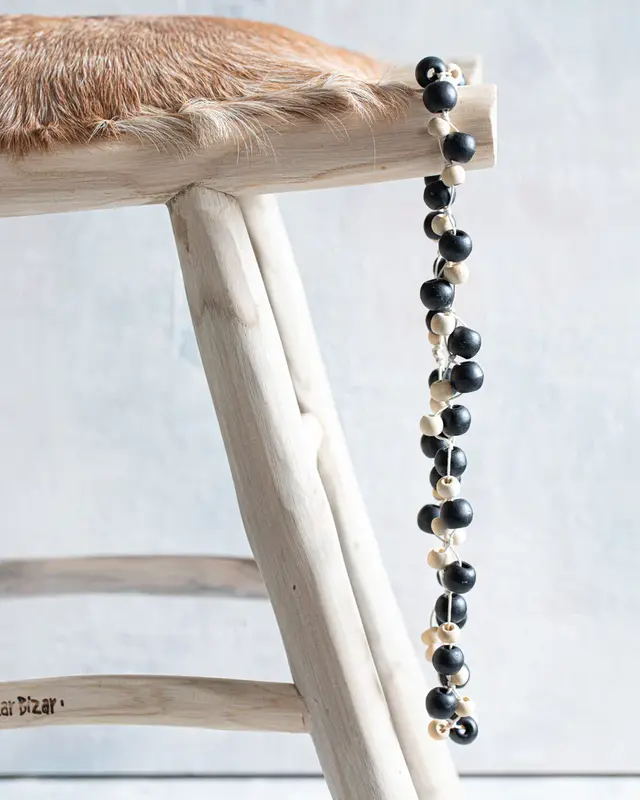 Bazar Bizar Decoratie- Halsketting | Canggu | Naturel Zwart