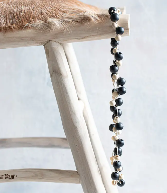 Bazar Bizar Decoratie- Halsketting | Canggu | Naturel Zwart