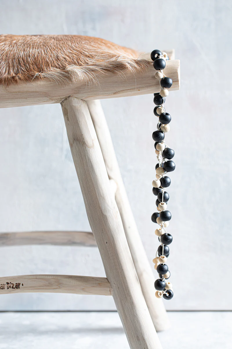 Bazar Bizar Decoratie- Halsketting | Canggu | Naturel Zwart