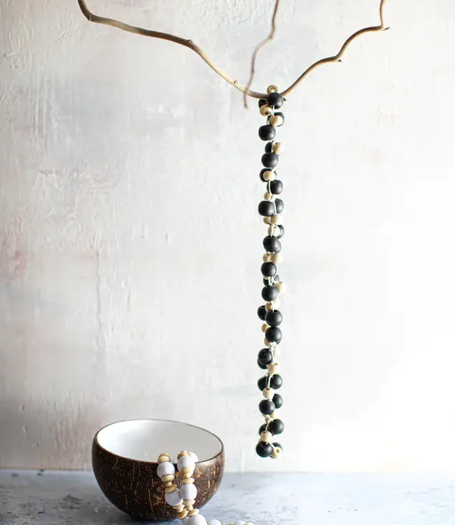Bazar Bizar Decoratie- Halsketting | Canggu | Naturel Zwart