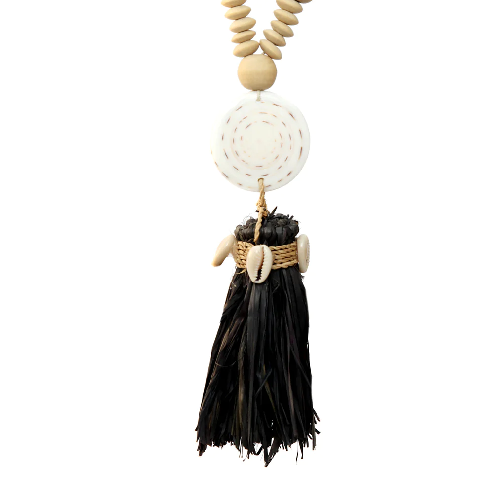 Bazar Bizar Decoratie- Halsketting | Lovina | Naturel Zwart
