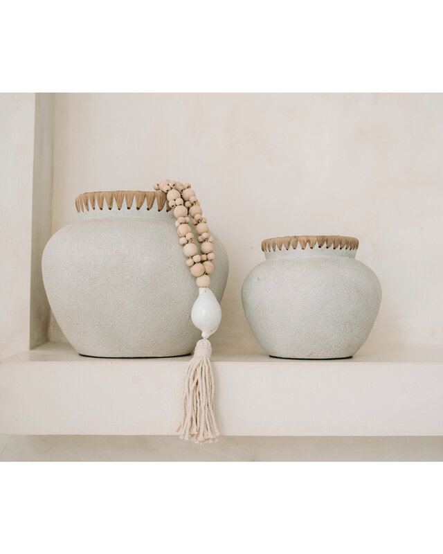 Bazar Bizar Decoratie- Halsketting | Kubu | Naturel Wit
