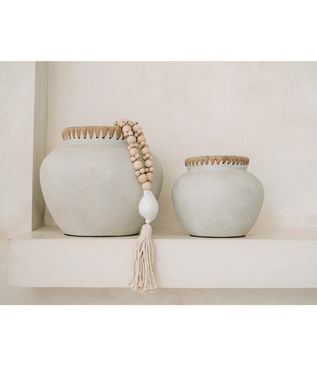 Bazar Bizar Decoratie- Halsketting | Kubu | Naturel Wit