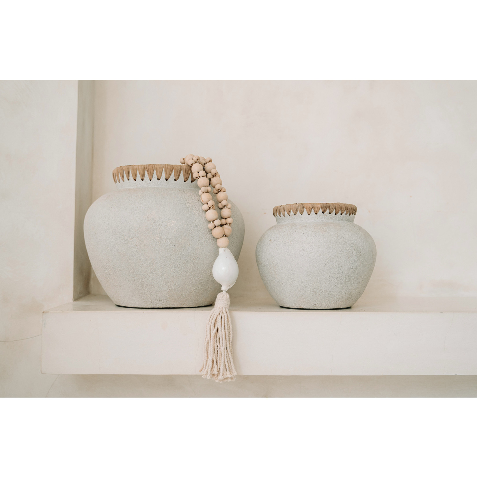 Bazar Bizar Decoratie- Halsketting | Kubu | Naturel Wit