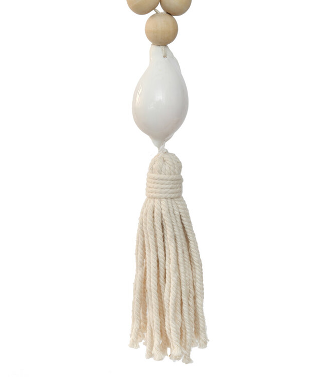 Bazar Bizar Decoratie- Halsketting | Kubu | Naturel Wit